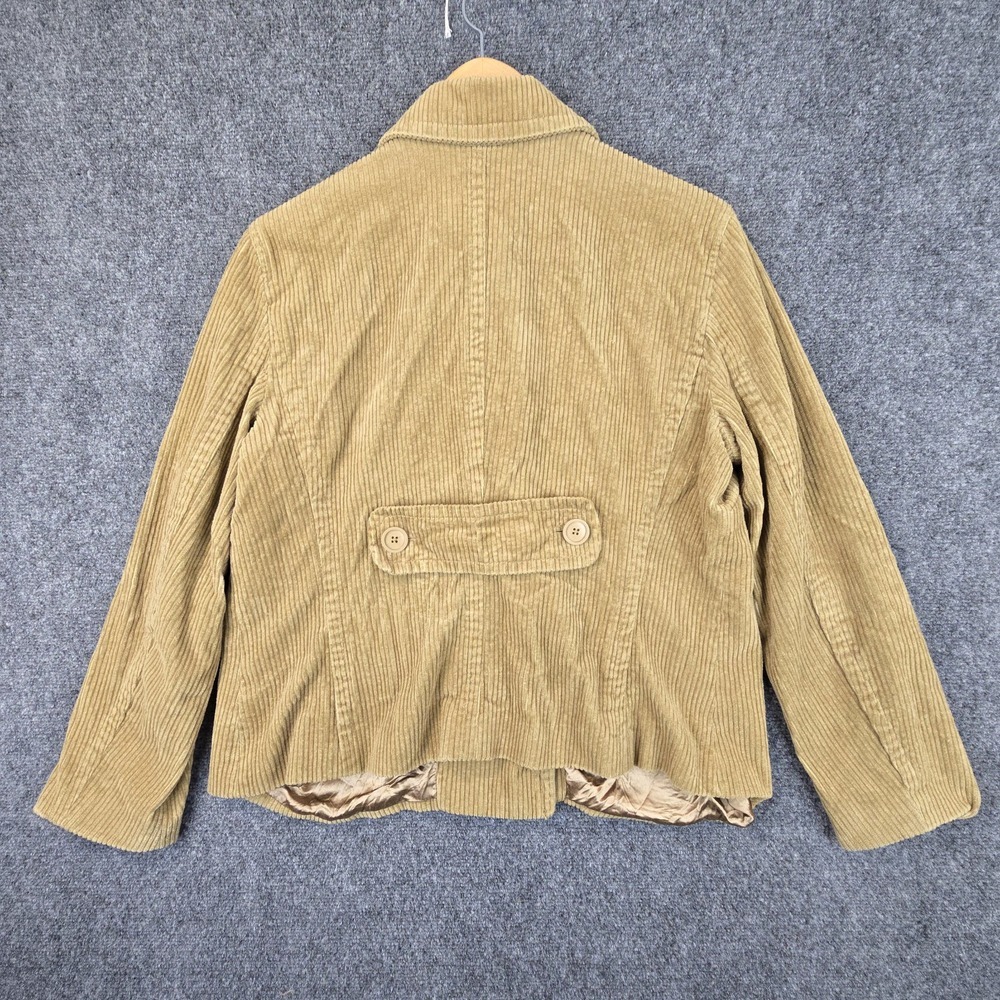 Vintage 2004 GAP Women's Corduroy Peacoat Jacket XL Tan Double-Breasted - Picture 2 of 13